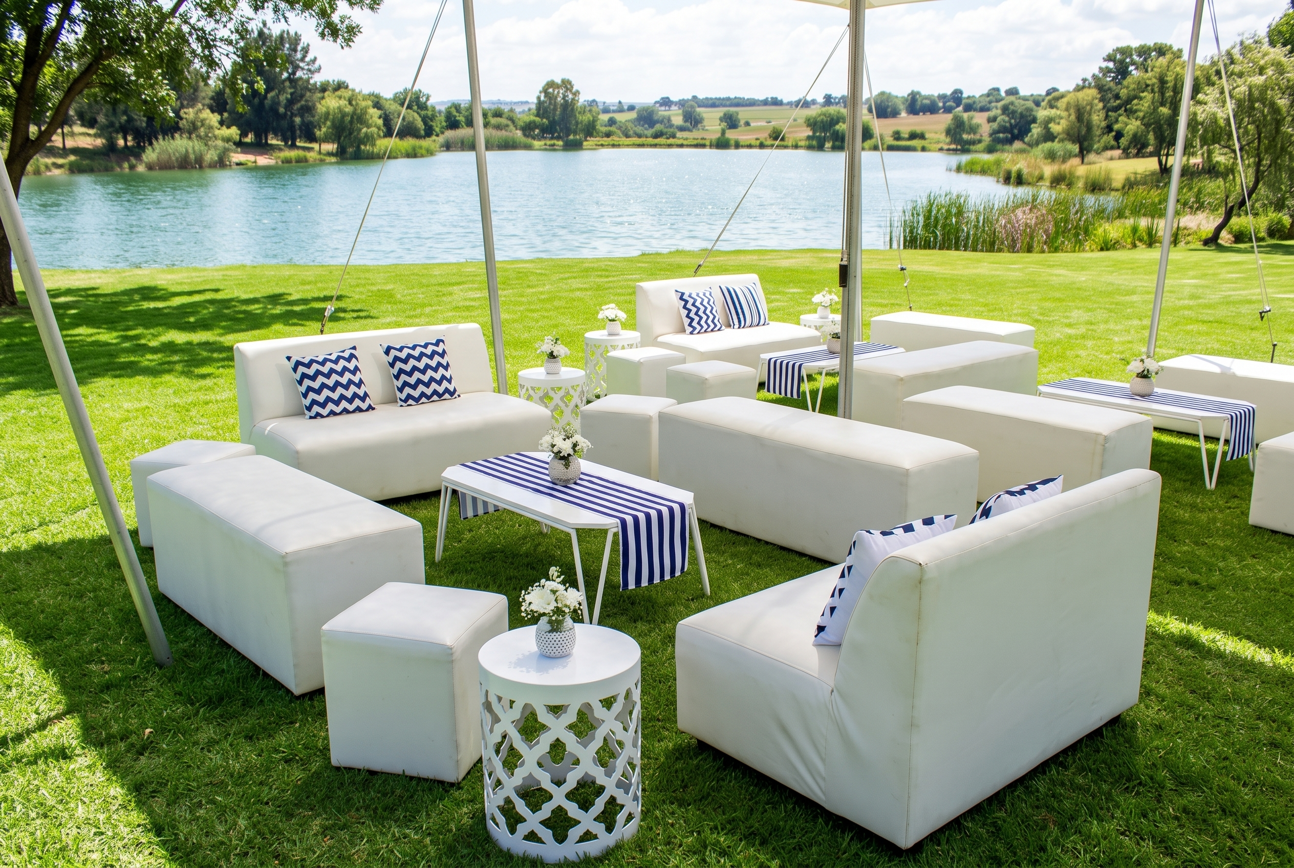 20 seater tent and lounge furniture package for hire